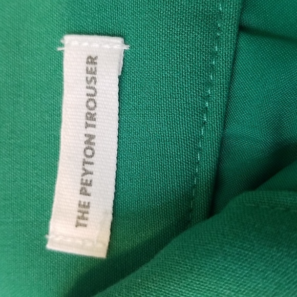 LOFT womens pant "The Peyton Trouser" Green Flat Front Wide Leg size 8P EUC - Picture 3 of 4